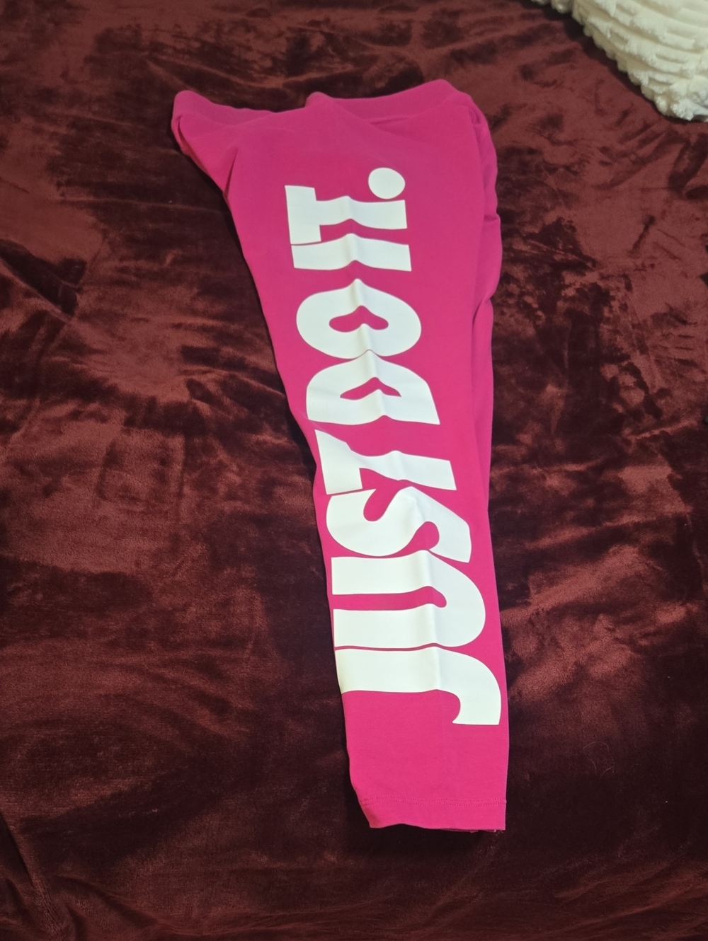 Nike Women Bright Pink Leggings with White Logo